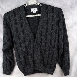 Vintage JED Fuzzy Mohair Style Gray Cardigan Sweater - Size Medium​